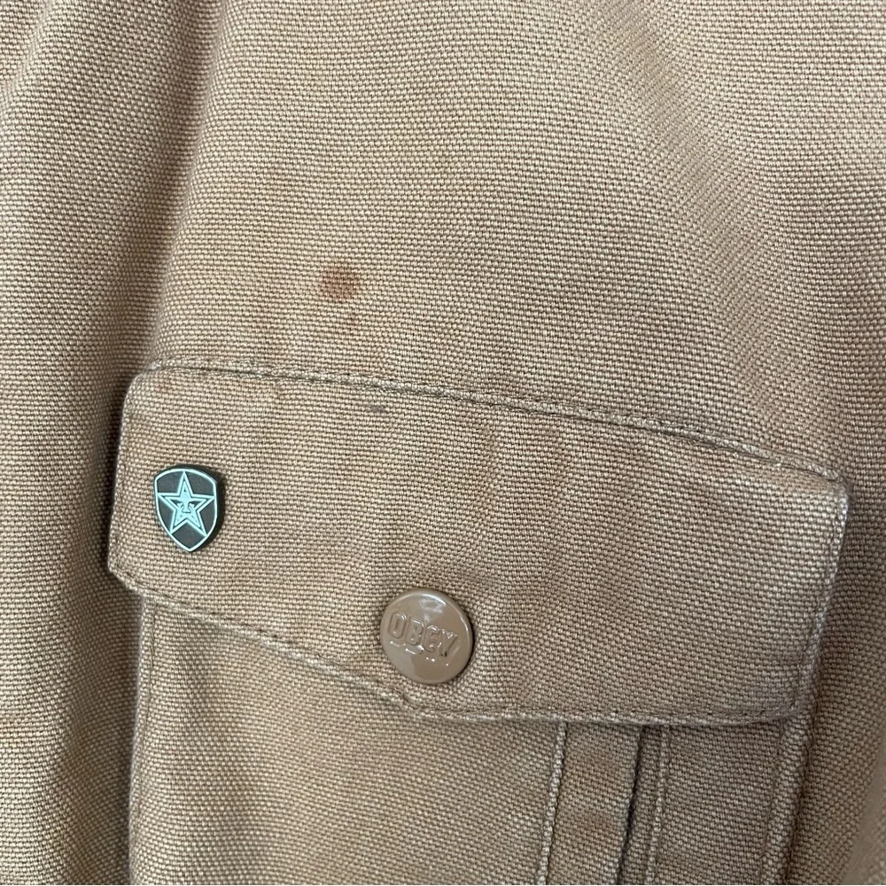 Obey Women's Tan and Yellow Jacket size S - Picture 13 of 14